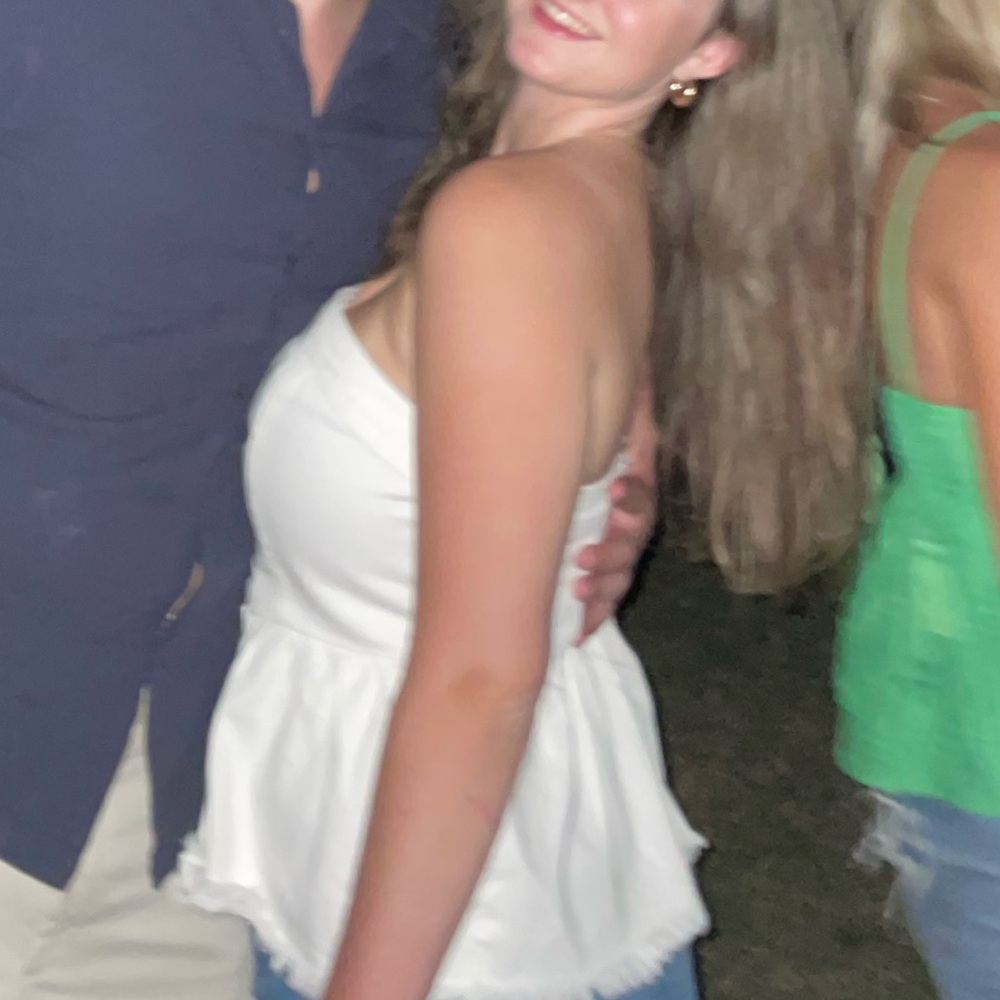 White Denim Strapless Top - Picture 6 of 6